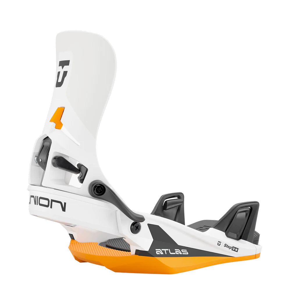 union atlas step on men's snowboard binding-color-white/orange