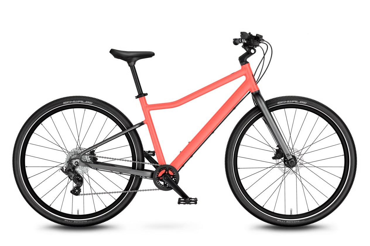 woom explore 6 kid’s bike-color-neon coral