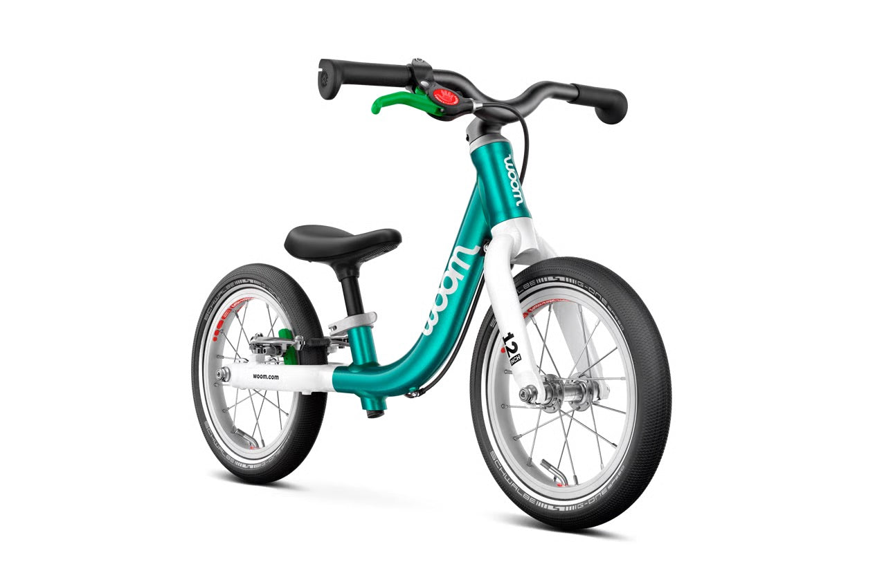 Woom Go 1 Balance Bike 12 Inch Metallic Turquoise